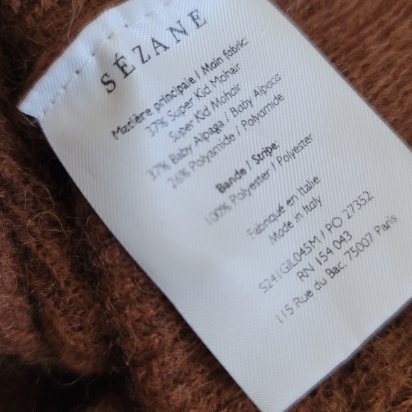 Sezane Barry Kid Mohair Alpaca Cardigan Brown XS V Neck - Picture 10 of 10